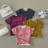 High Quality Layered Plain Slim Short Sleeve T-shirt