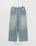 [unisex] Denso Washing Denim Banding Wide Pants