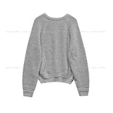 [Wool 20%] Dobby Line Alpaca Round Knit