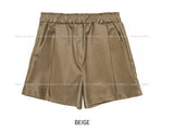 Pintuck Leather Half Pants