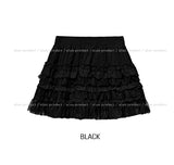 Bohemian lace frill tiered skirt