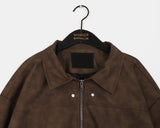 Colmar Overfit Rivet Washed Leather Jacket Jumper