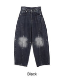 Rosa Balloon Washing Cut Denim Pants
