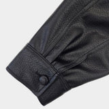 Saint High-Neck Unbalance Leather Jacket