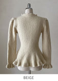 Julie Frill Flare Pearl Knit Cardigan