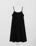 Coinzy Denim Shirring Sleeveless Long One Piece