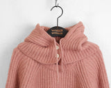 [Balaclava Set] Creama Hood Hachi Round Loose Fit Long Sleeve Knit