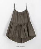 Chomin nylon back ribbon sleeveless blouse