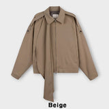 With scarf blouson