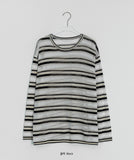 Ronmade Linen Stripe Long Sleeve Tee