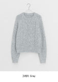 Huddick Boucle Cable Round Wool Knit