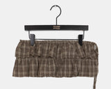 Jetso Layered Checkered Micro Mini Skirt Belt