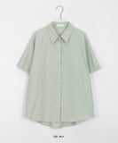 Byuko Color Stripe Seersucker Short Sleeve Shirt