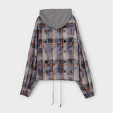 Vince Damage Hood Check Jacket