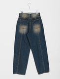Felint Washing Incision Balloon Denim Pants