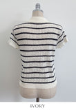 Seden Stripe Half-Button Collar Cool Knit