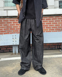 Mons denim banding wide pants