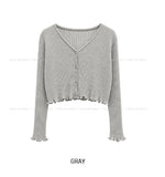 Summer Punching Ruffle Crop Cardigan