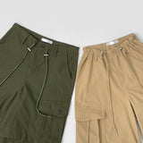 Big Pocket Cargo String Waist Adjustable Balloon Rustling Banding Pants