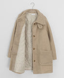 Hoban Quilted Boucle Wool High-Neck Half Coat