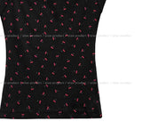 Cherry ribbed square crop top