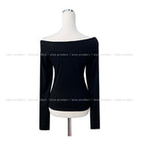 Lucy Unbalanced Off Crop Long Sleeve