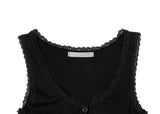 [with cup] Sedal Cap Lace Button Sleeveless