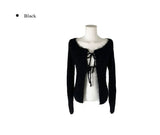 Helo Angora Rib Ribbon Knit Cardigan