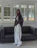 Publi Side Zipper Nylon String Pants