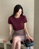 Marid Round Short Sleeve Knit Cardigan Set