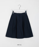 Lanta pin tuck banding midi skirt