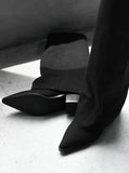 1157 Linen Stiletto Warmer Long Boots (5cm)
