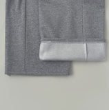 Back Pocket Double-Side Brushed Folding Long Wide Banding Pants