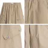 Defun diagonal cargo cotton pants