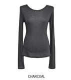 [U-BASIC] Deer see-through layered tencel long sleeves