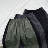 Rustle two-way side color matching jogger wide banding pants