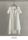 Nello Tweed Color Matching Short Sleeve One Piece