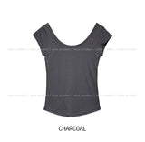 [U-BASIC/1+1] Roundy Slim U-neck Cap Sleeve Short Sleeve