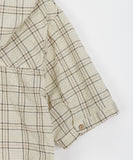 Misito Check String Hood Short Sleeve Shirt