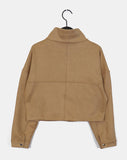 Nuen Suede Slit String Zip-Up Jacket