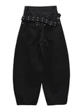 Lepro Studded Adjust Cotton Pants