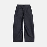 Ben's Herringbone Curved Balloon Denim Pants