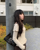 Lesson Buckle Vintage Leather Shoulder Bag