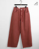 Nookan Stopper String Color Cotton Long Wide Pants