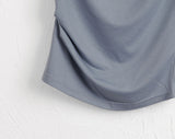 Charba Shirring Unbalanced One Shoulder Sleeveless T-shirt
