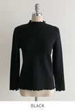 Ets Mink Brushed Openwork Frill Turtleneck Knit