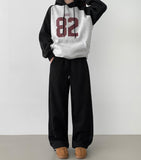 Two-Way Thick Brushed Lining Wide Jogger Cut Wide Banding Training Pants