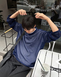 Overfit V-neck Net Knit