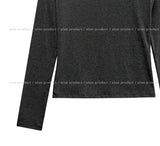 [U-BASIC] If Brushed Slim U-neck Long Sleeve