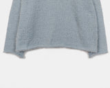 Fling Soft Angora Roll V-neck Long Sleeve Knit